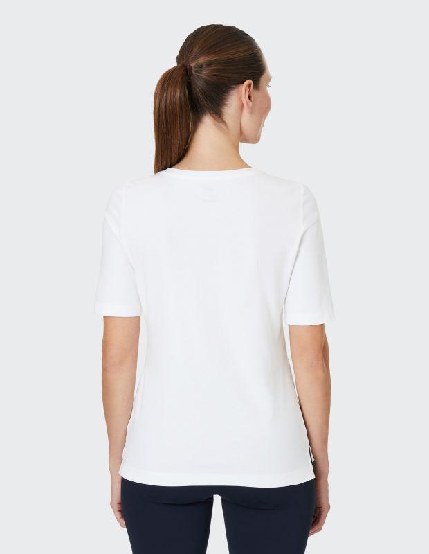 Joy Sportswear T-Shirt ARIA T-Shirt mit V-Ausschnitt und sanftem Schrift-Print im Angebot