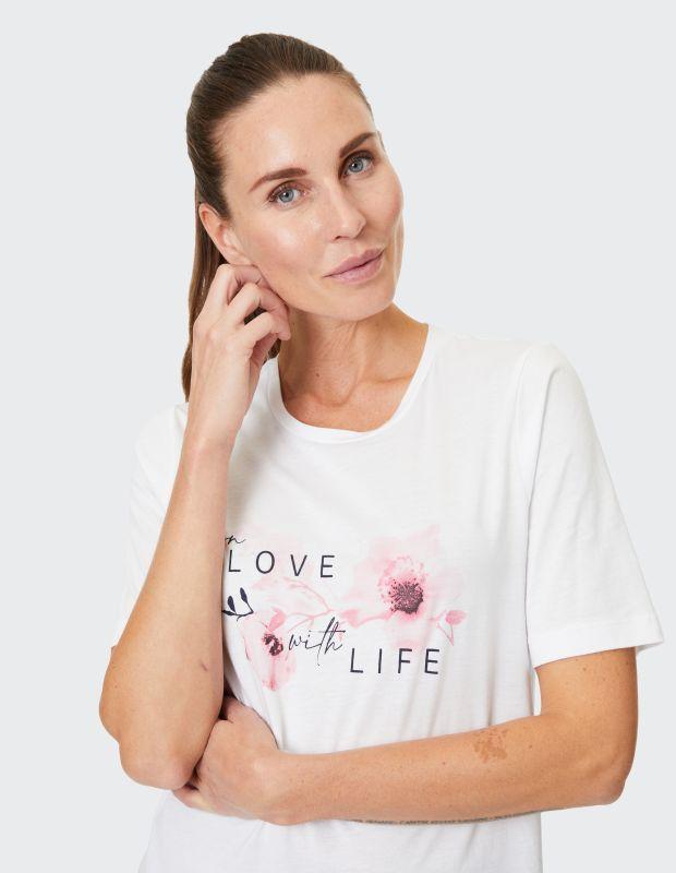 Joy Sportswear T-Shirt LUZIE Lockeres Shirt mit floralem Front-Print Black Friday Preise