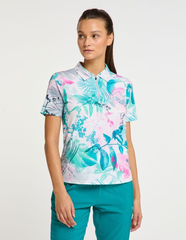 Joy Sportswear Poloshirt EDDA Sportives Poloshirt mit tropischem Druckmotiv