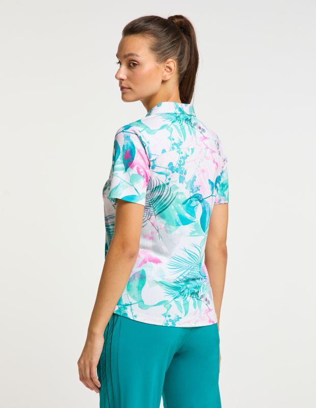 Joy Sportswear Poloshirt EDDA Sportives Poloshirt mit tropischem Druckmotiv Valentinstagsangebot