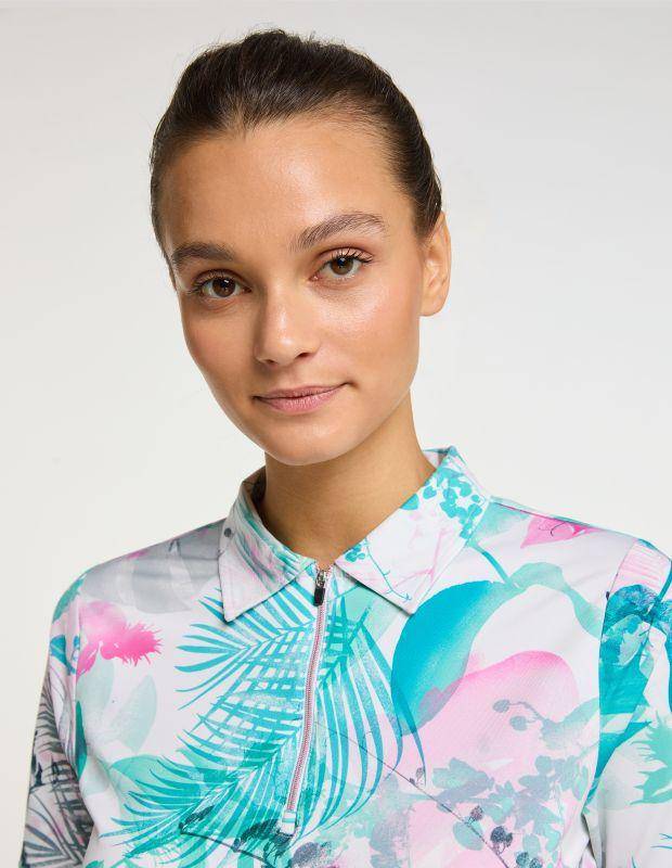 Joy Sportswear Poloshirt EDDA Sportives Poloshirt mit tropischem Druckmotiv Valentinstagsangebot