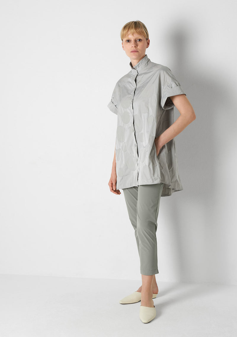 Katharina Hovman Short Sleeves heavy Taffetas, DOTS, silver Riesige Ersparnisse