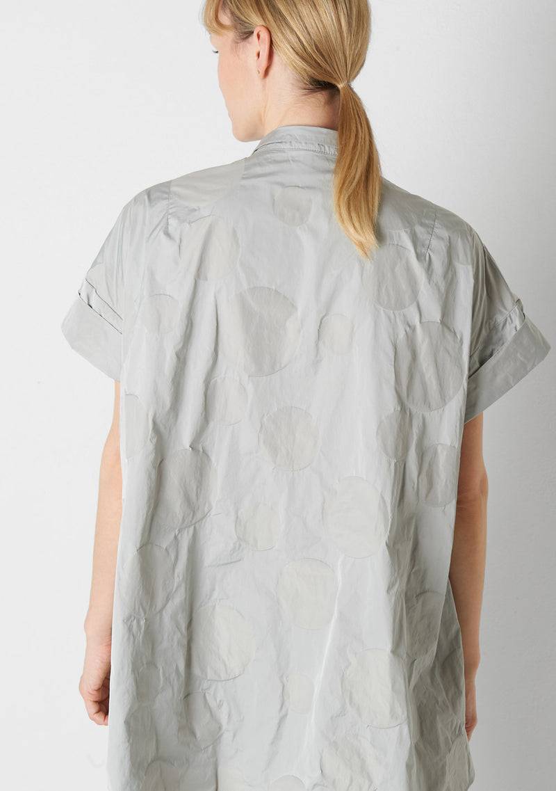 Katharina Hovman Short Sleeves heavy Taffetas, DOTS, silver Riesige Ersparnisse