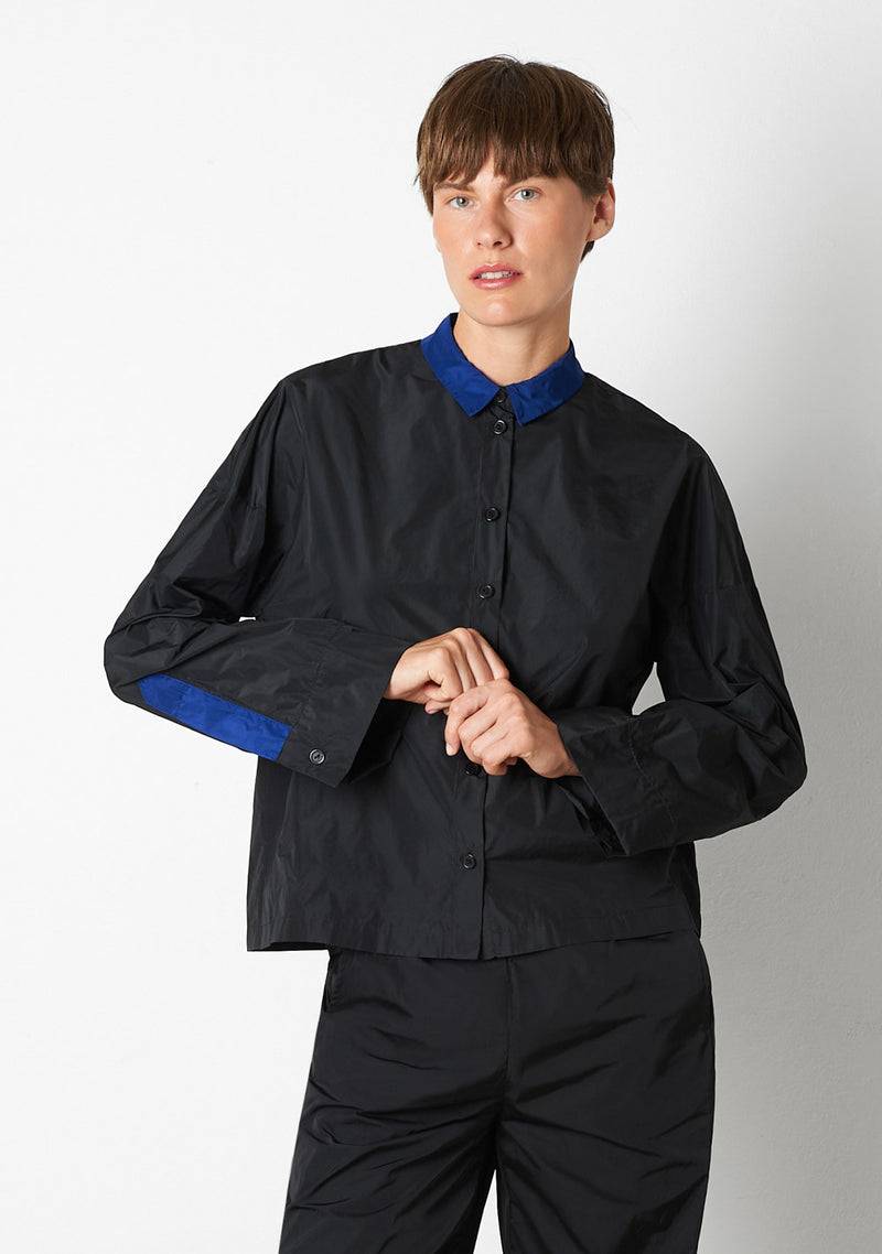 Katharina Hovman Kimonobluse black/royal Räumungsverkauf