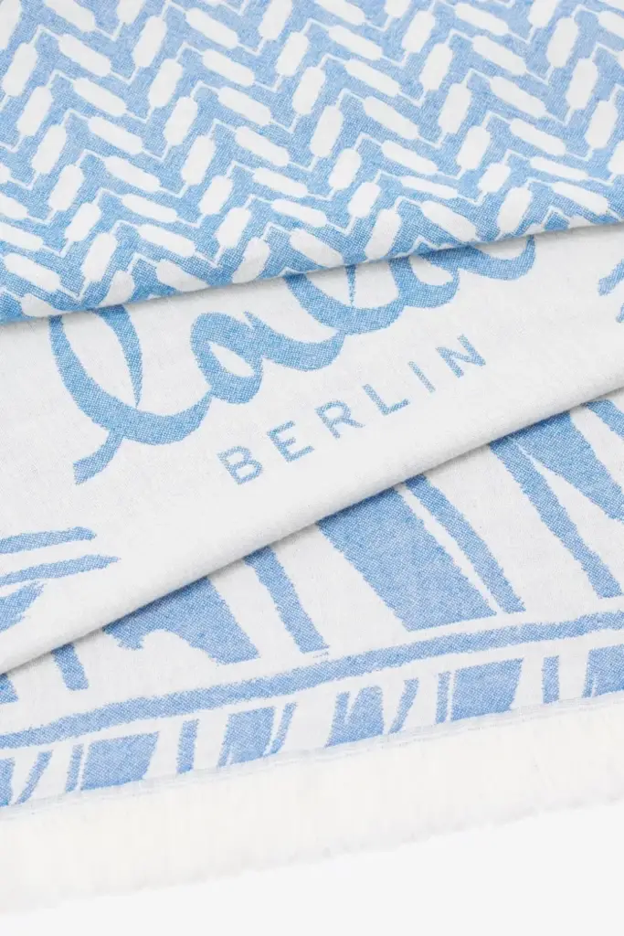 ﻿Lala Berlin Beach Blanket Aykahn cotton heritage stripe blue Weihnachtsangebot