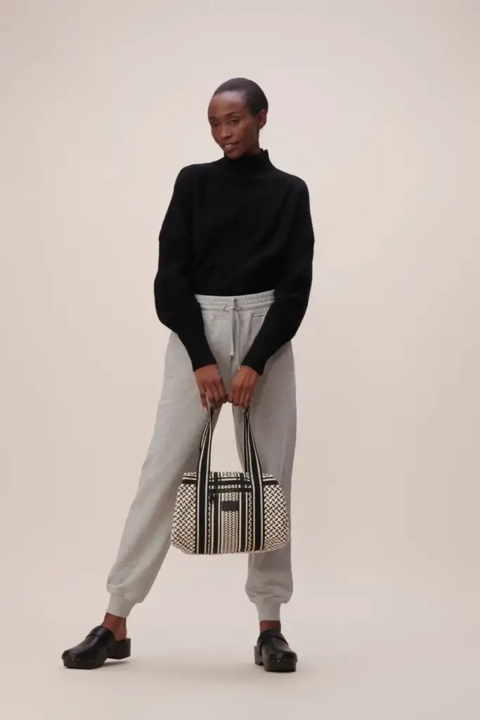 Lala Berlin Small Bag Muriel canvas heritage off white/black Exklusive Angebote