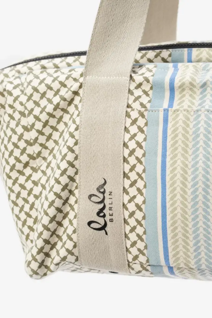 Lala Berlin Big Bag Muriel colored canvas heritage stripe olive Letzte 2 Tage