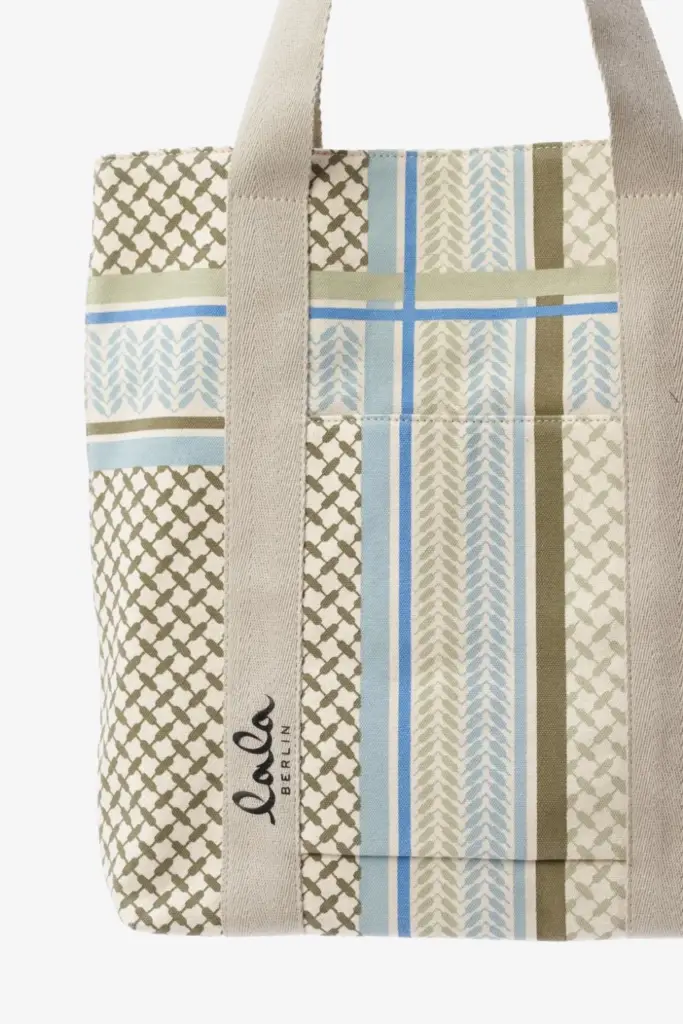 Lala Berlin Tote Carmela canvas heritage stripe olive Vierteljährliche Förderung