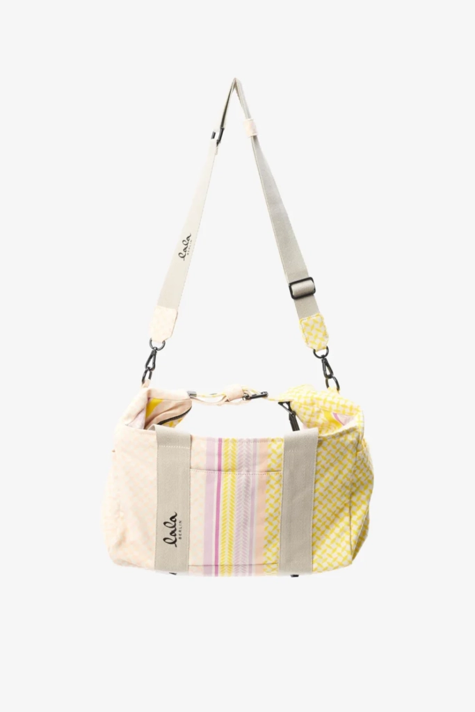 Lala Berlin Big Bag Muriel colored canvas heritage stripe yellow Super Rabatt