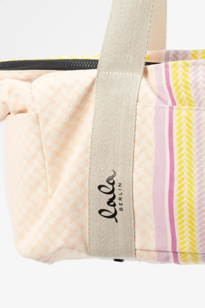 Lala Berlin Big Bag Muriel colored canvas heritage stripe yellow Super Rabatt