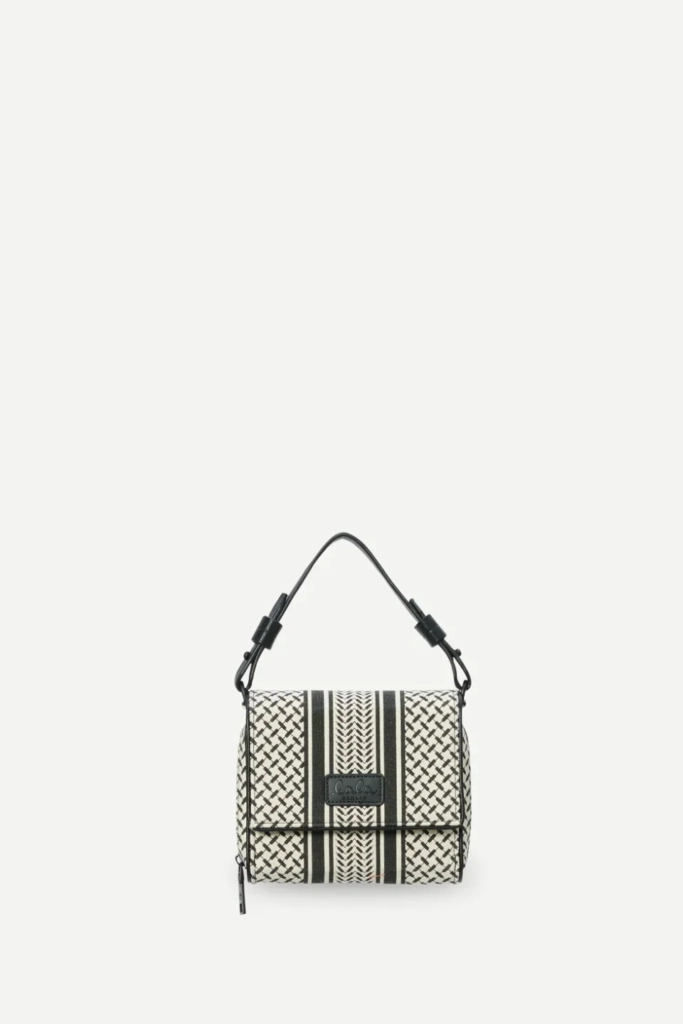 Lala Berlin Crossbody Migrid canvas heritage stripe black Im Verkauf