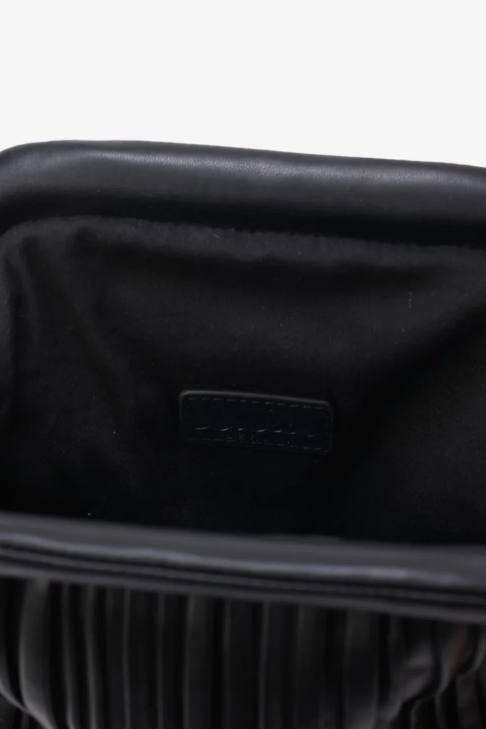 Lala Berlin Crossbody Clutch Maude vegan leather plisse black Outlet