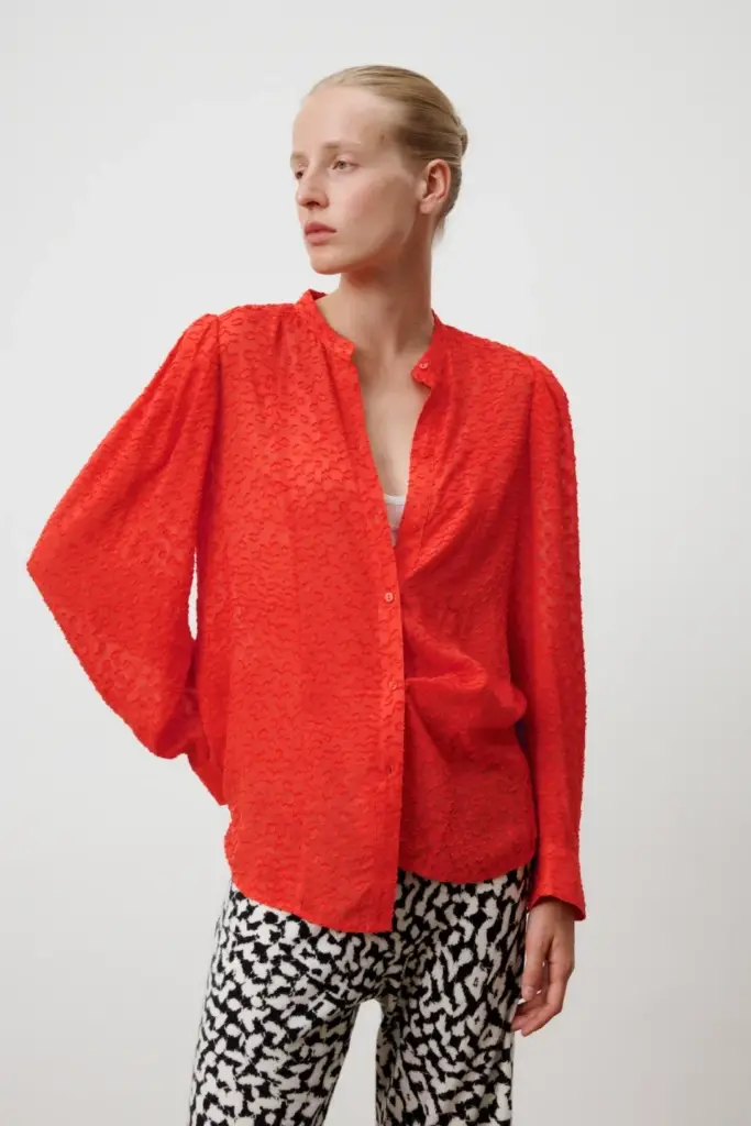 Lala Berlin Blouse Baran viscose hot orange Günstiger Verkauf