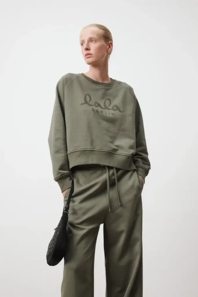 Lala Berlin Sweatshirt Ijora cotton olive Limitierter Zeitrabatt