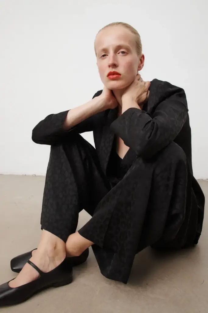Lala Berlin Pants Polko viscose mix leo black Großer Ausverkauf