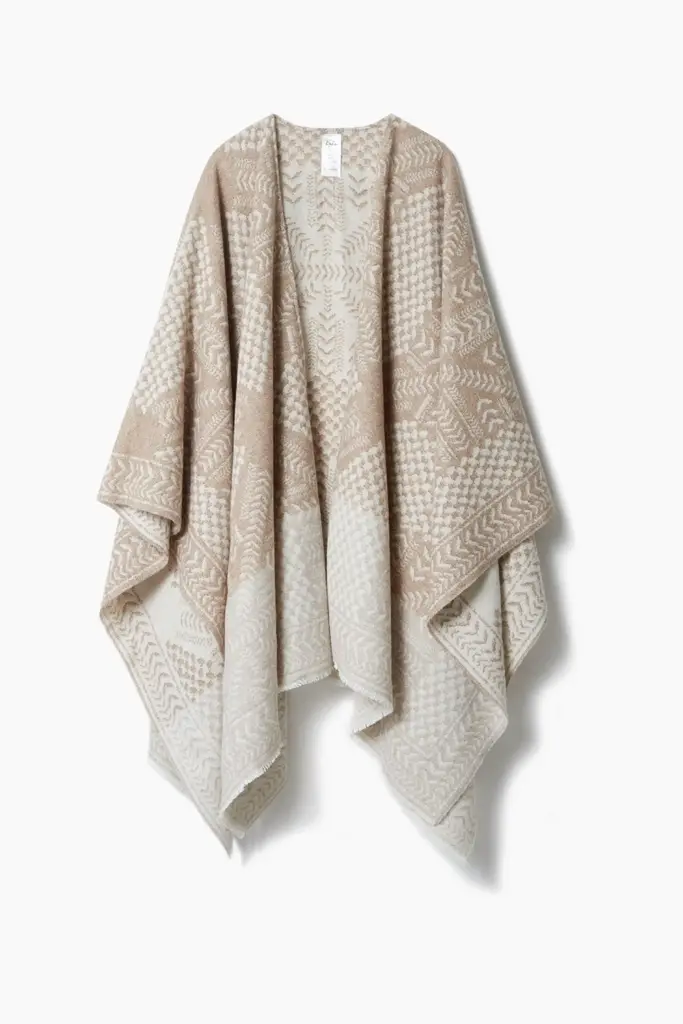 Lala Berlin Poncho Pineo wool mix heritage star sand Begrenztes Angebot