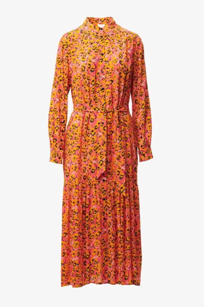 Lala Berlin Dress Derry viscose leo pink Black Friday
