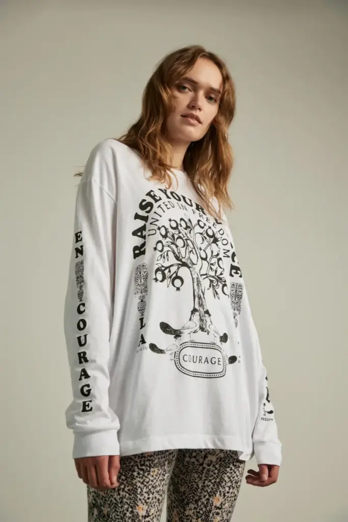 Lala Berlin Igor Longsleeves cotton raise your voice white Jubiläumsangebot