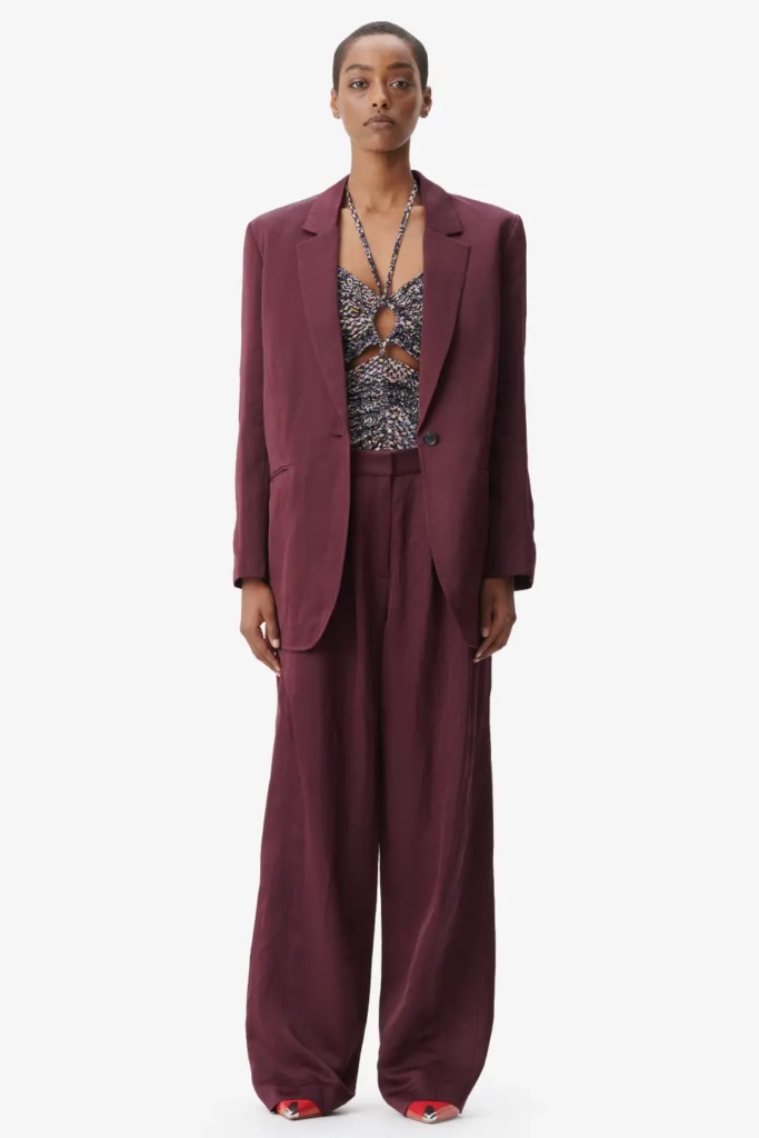 Lala Berlin Pants Pevella viscose/linen blend fudge Tägliche Deals