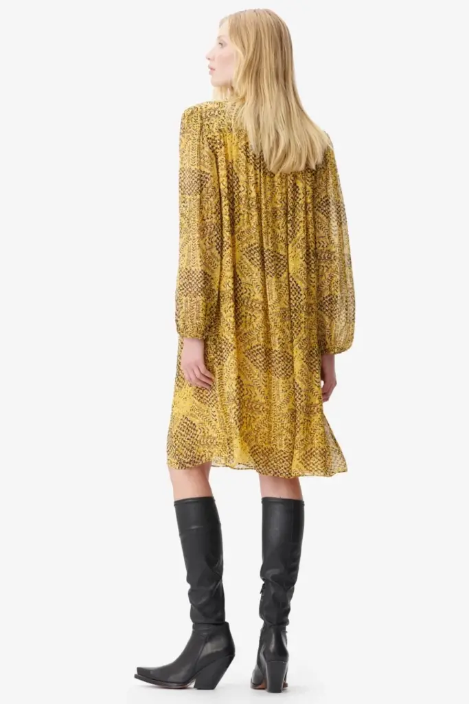 Lala Berlin Dress Daneris viscose heritage star yellow Neueste Stile