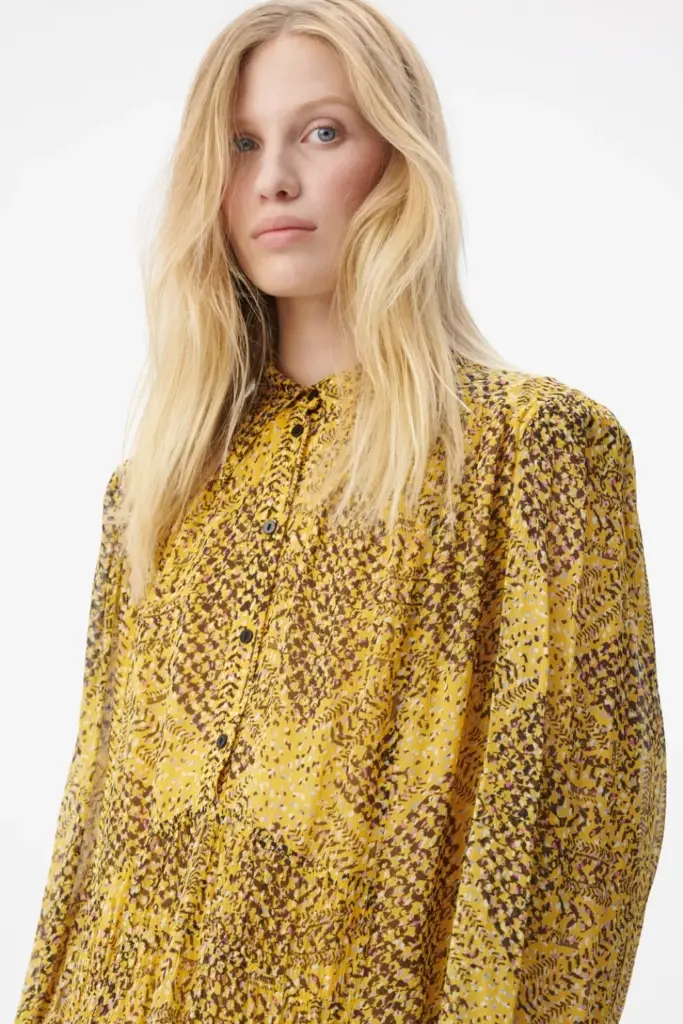 Lala Berlin Dress Daneris viscose heritage star yellow Neueste Stile