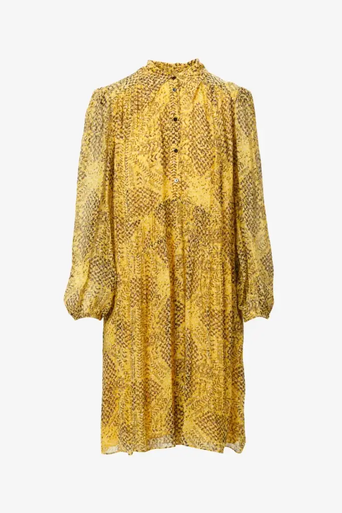 Lala Berlin Dress Daneris viscose heritage star yellow Neueste Stile