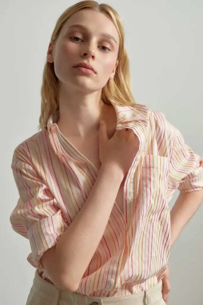 Lala Berlin Blouse Biloxi cotton mix multicolor stripe Letzte 2 Tage