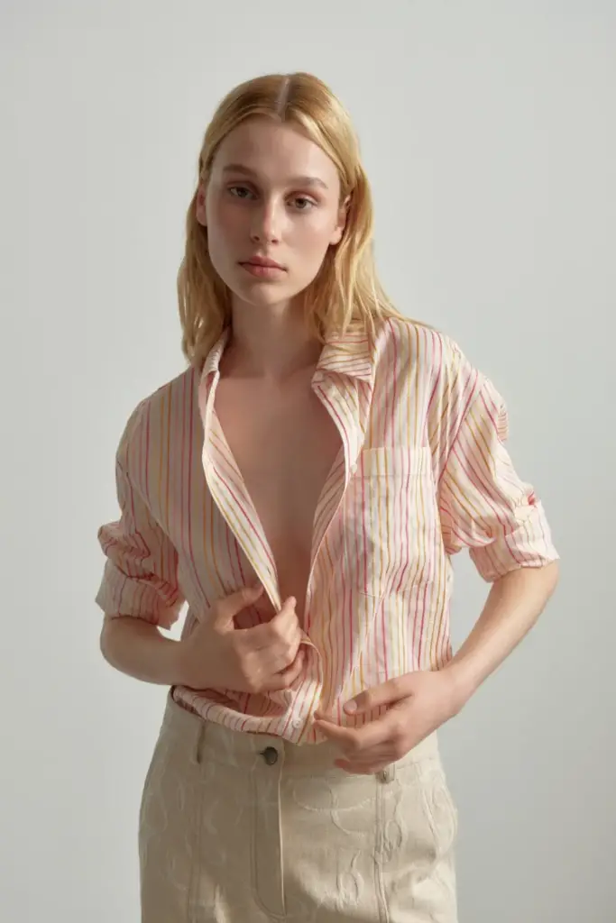Lala Berlin Blouse Biloxi cotton mix multicolor stripe Letzte 2 Tage