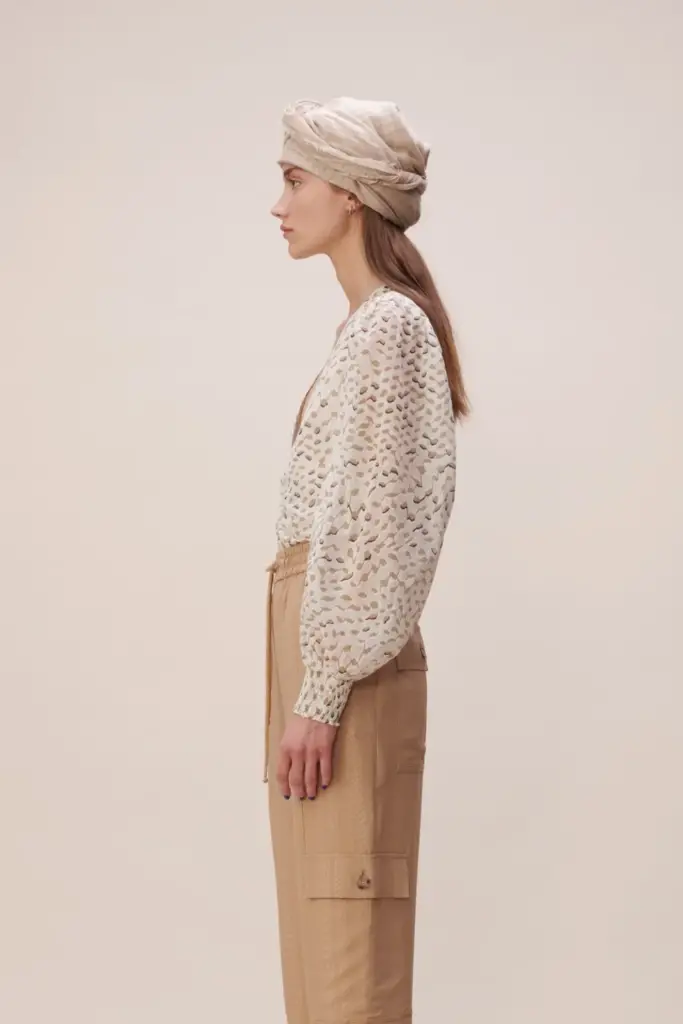 Lala Berlin Blouse Babsi cotton sand wave Zeitbegrenzte Promotion