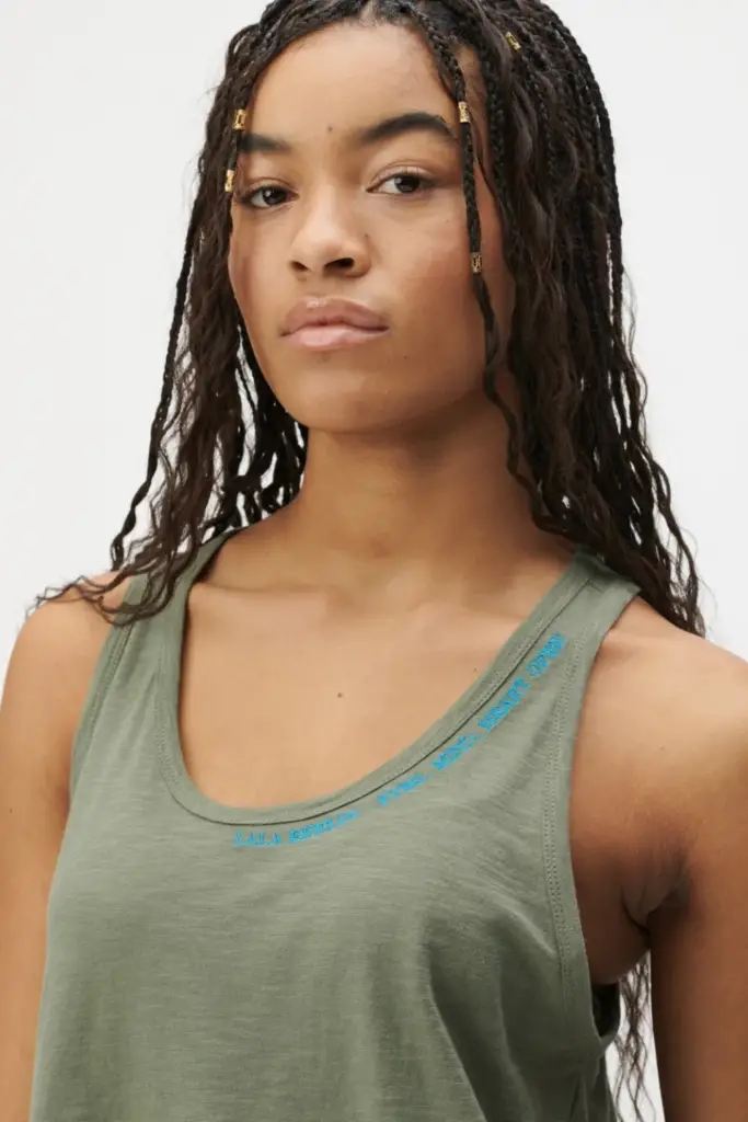 Lala Berlin Tank Top Tara cotton olive Vierteljährliche Förderung