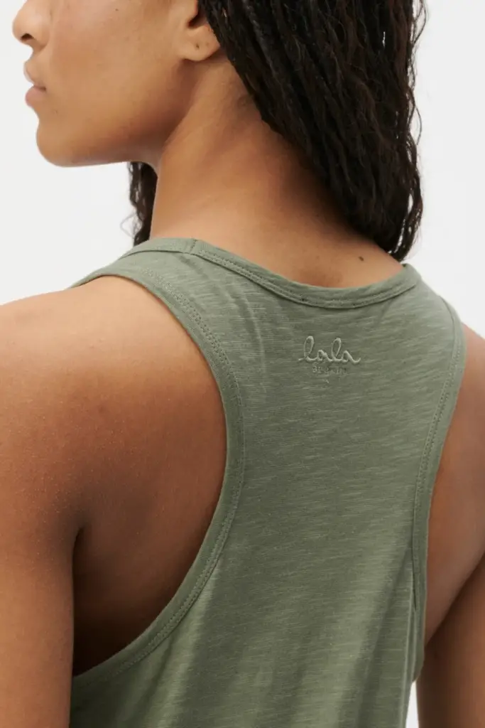 Lala Berlin Tank Top Tara cotton olive Vierteljährliche Förderung