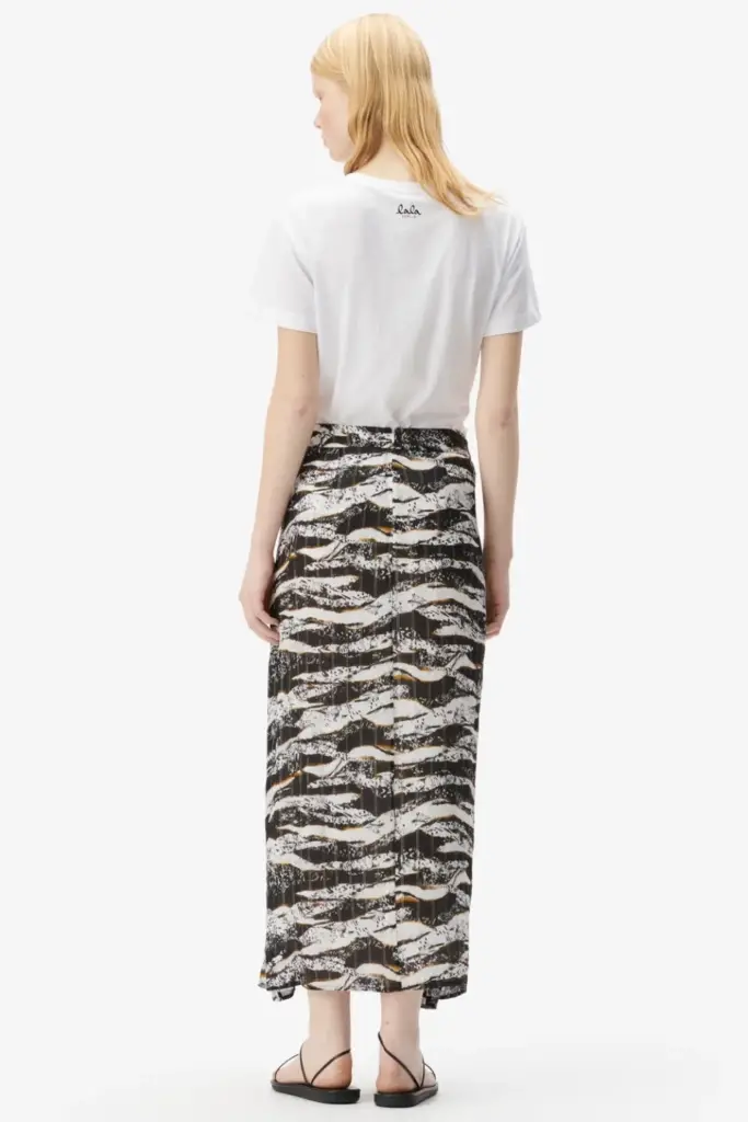 Lala Berlin Skirt Svyna viscose zebra wave dot Nur noch ein Tag übrig
