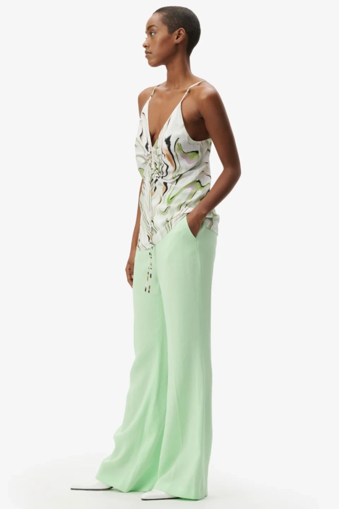 Lala Berlin Top Tiko viscose marble wave green Riesige Rabatte