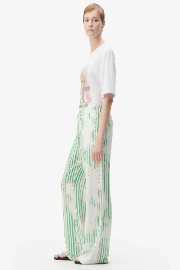 Lala Berlin Pants Palooza rayon mix green stripes 50% Rabatt mit kostenlosem Versand