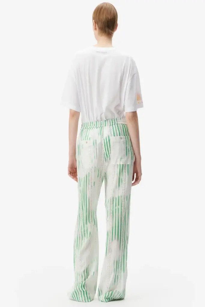 Lala Berlin Pants Palooza rayon mix green stripes 50% Rabatt mit kostenlosem Versand