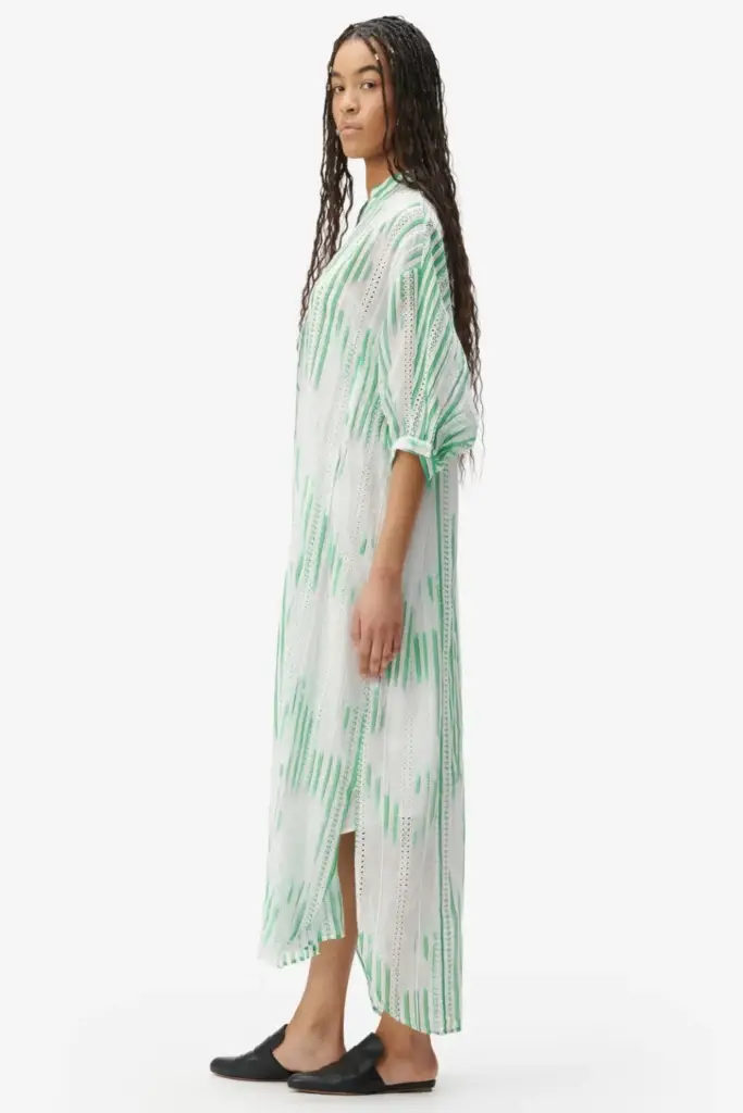 Lala Berlin Dress Dacire bast fiber green stripes Clearance-Verkauf
