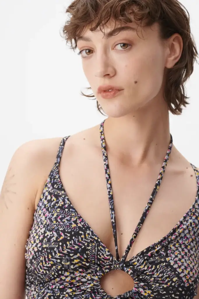 Lala Berlin Top Tamiki viscose mix heritage star black Kostenloser Versand international