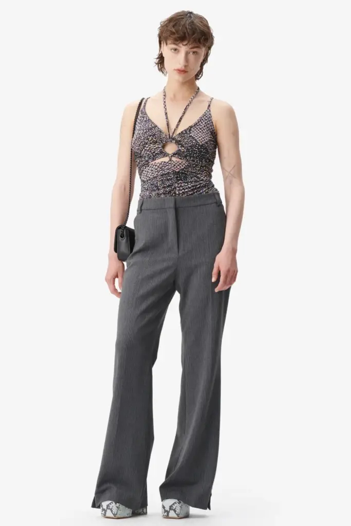 Lala Berlin Top Tamiki viscose mix heritage star black Kostenloser Versand international