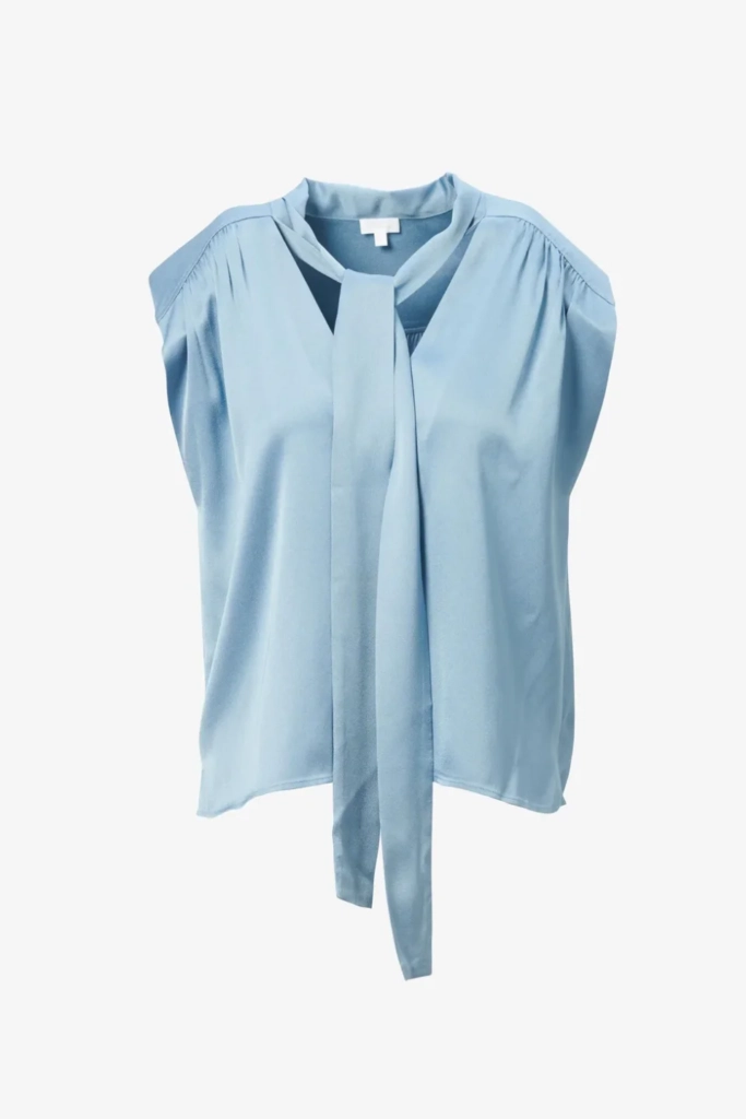 Lala Berlin Top Tracey viscose mix faded denim Fabrikladen
