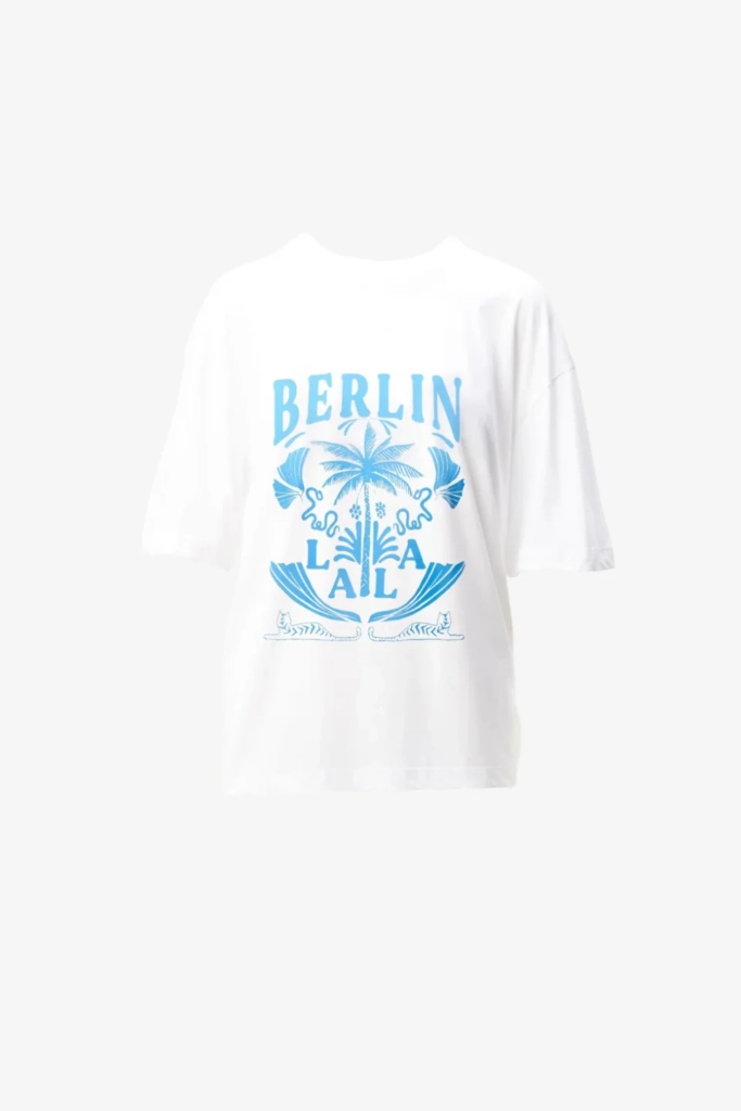 Lala Berlin T-Shirt Celia cotton lala palm white Speichern exportieren