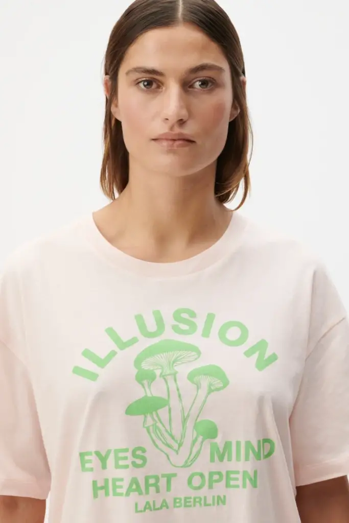 Lala Berlin T-Shirt Celia cotton illusion sea shell Im Verkauf
