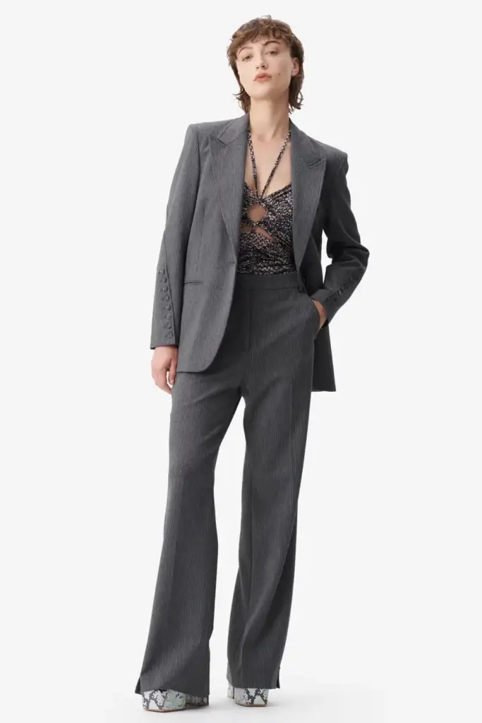 Lala Berlin Pants Pinka polyester mix anthracite stripe Günstiger Verkauf