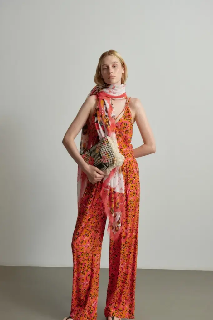 Lala Berlin Pants Perla viscose leo pink Limitierter Zeitrabatt