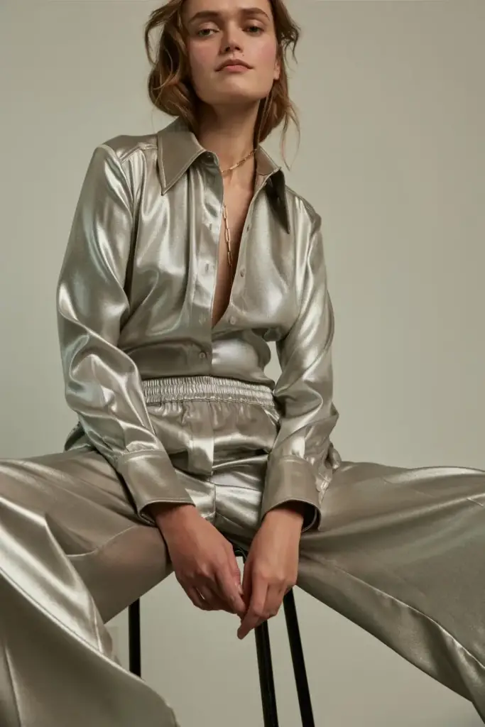 Lala Berlin Pants Perilla polyester silver Fabrik Onlineshop