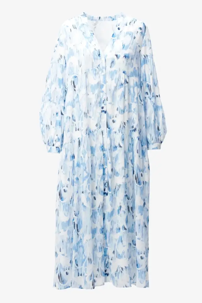 Lala Berlin Dress Dinella cotton floral fountain blue Neueste Mode