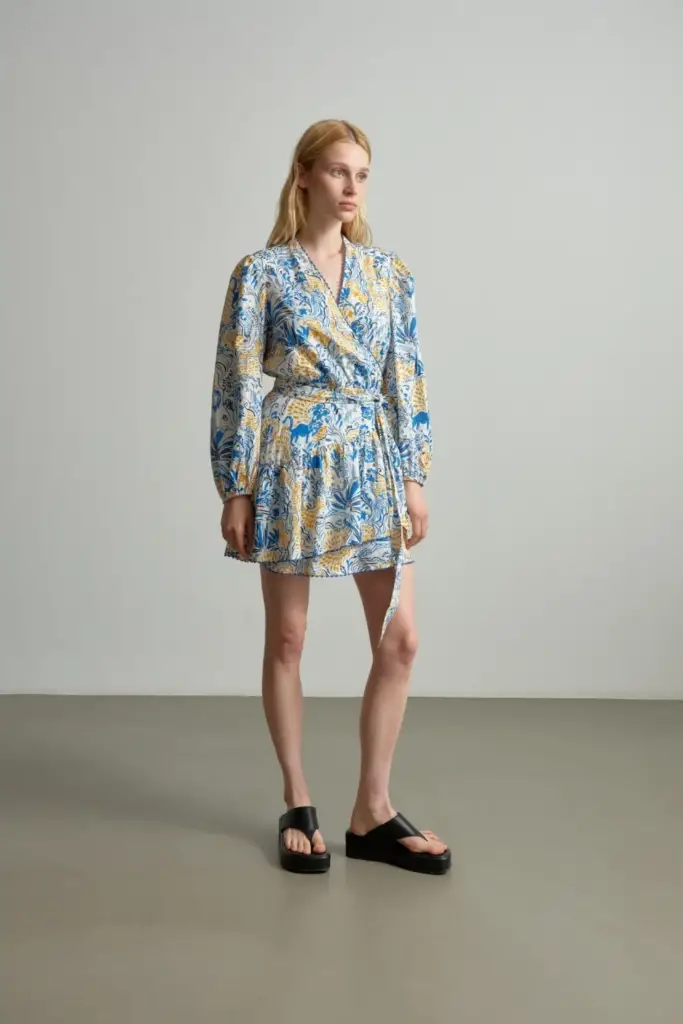 Lala Berlin Dress Dilovan linen/viscose blend magic garden day Zeitlich begrenztes Angebot