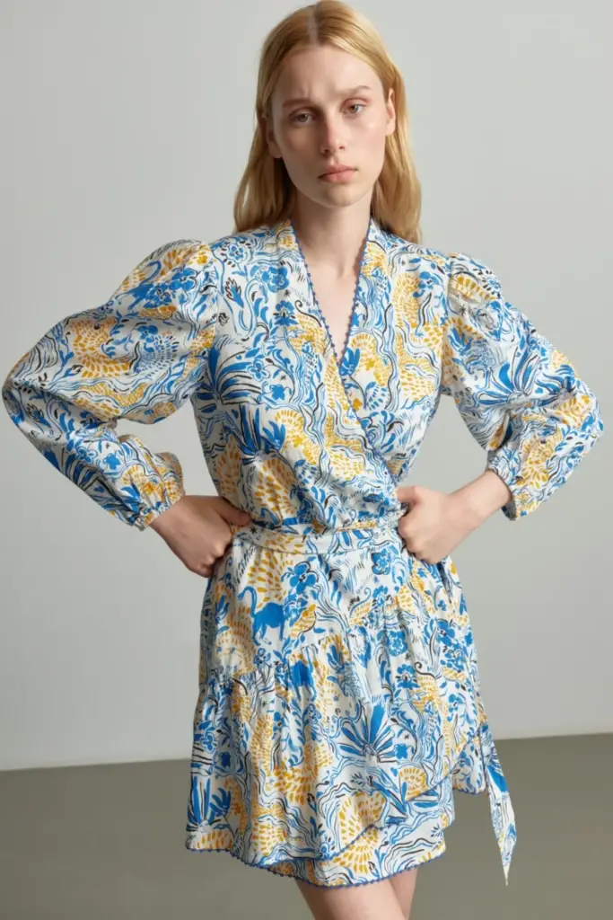 Lala Berlin Dress Dilovan linen/viscose blend magic garden day Zeitlich begrenztes Angebot
