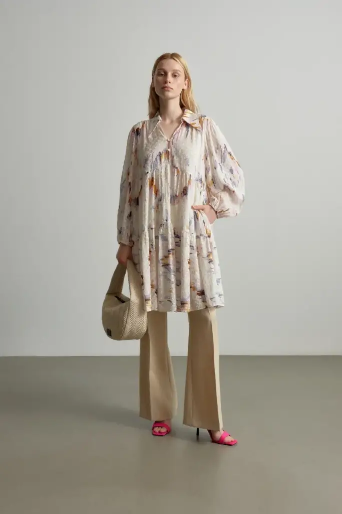 Lala Berlin Dress Dille viscose floral fountain pink Exklusive Angebote