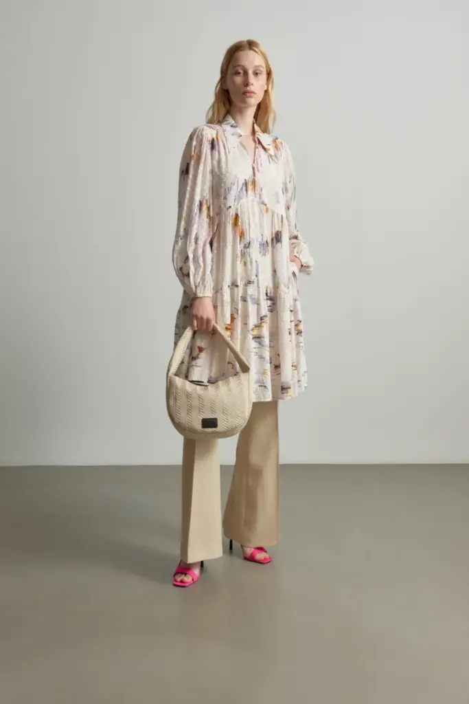 Lala Berlin Dress Dille viscose floral fountain pink Exklusive Angebote