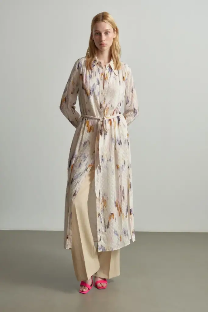 Lala Berlin Dress Derya viscose floral fountain pink Neuheiten